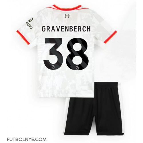 Camiseta Liverpool Ryan Gravenberch #38 Tercera Equipación para niños 2024-25 manga corta (+ pantalones cortos)